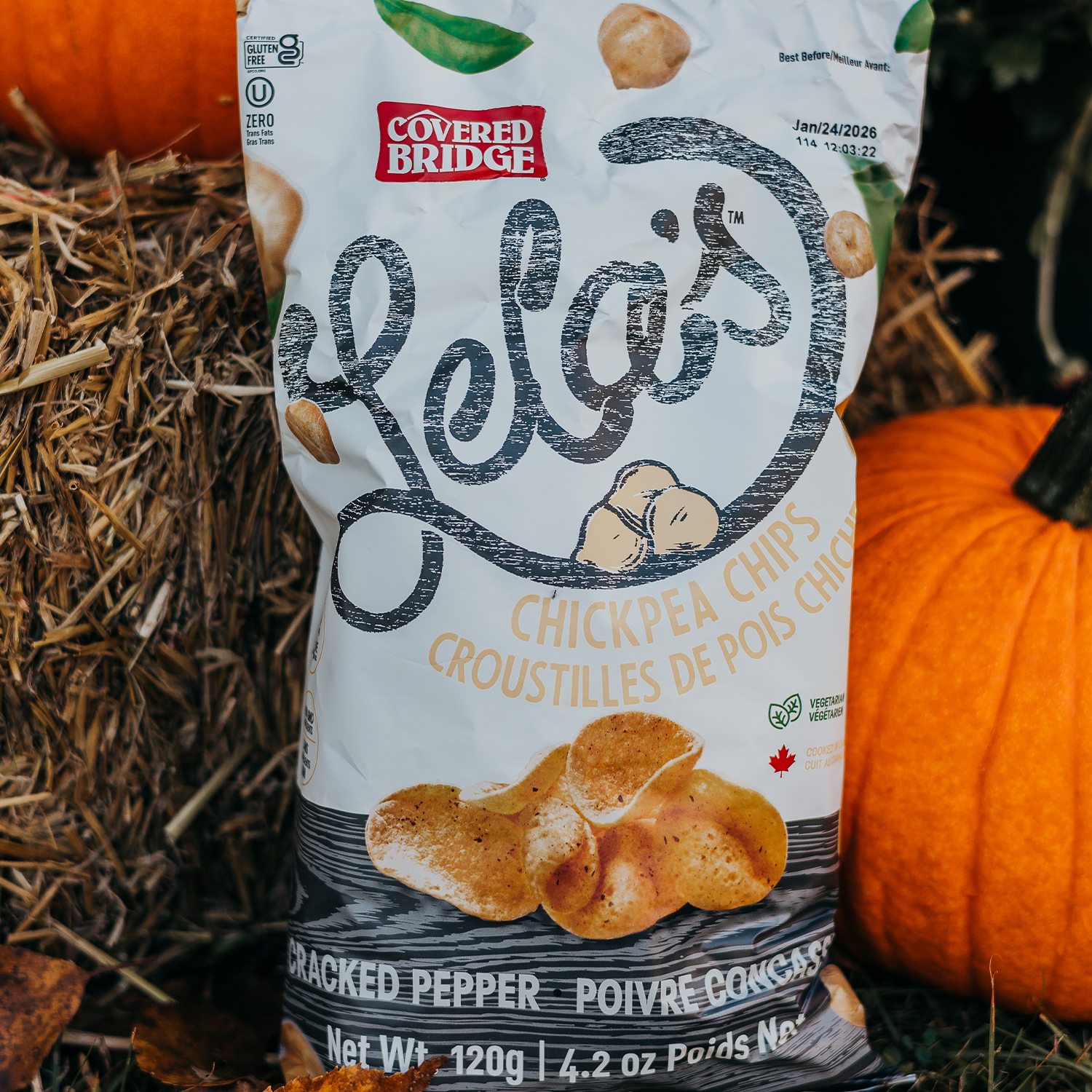 Lela's Cracked Pepper Chickpea Chips (8 bags)