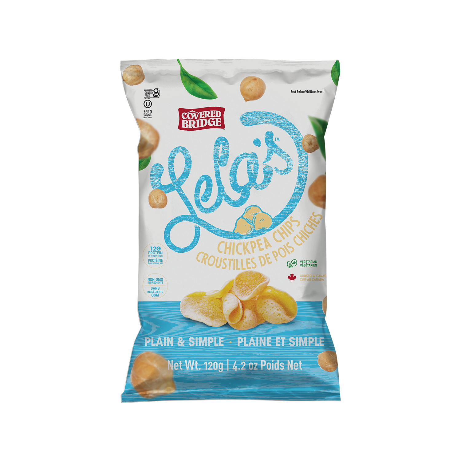 Lela's Plain & Simple Chickpea Chips (8 bags)